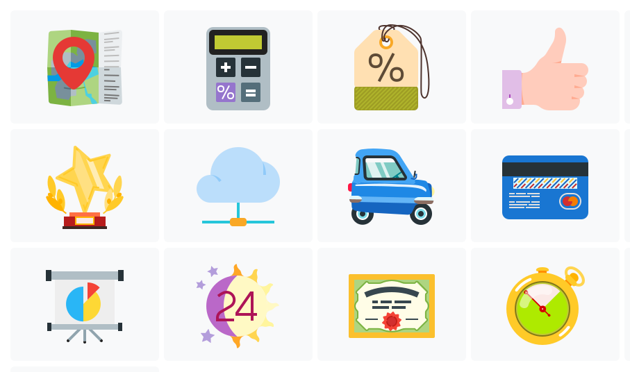 E-commerce colorful icons. 