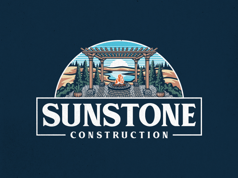 Sunstone Construction logo design by Charles Benhur Wiseman