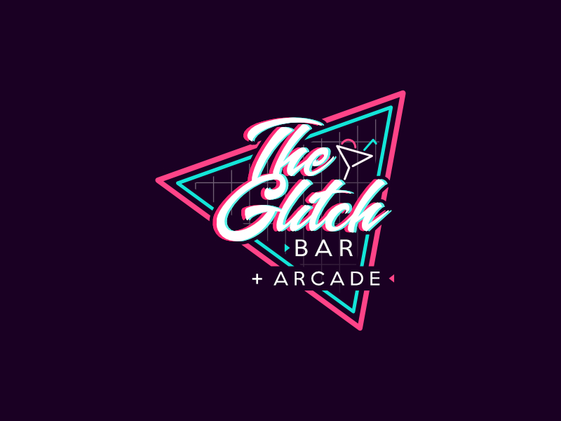 The Glitch Bar + Arcade logo design by sulaiman