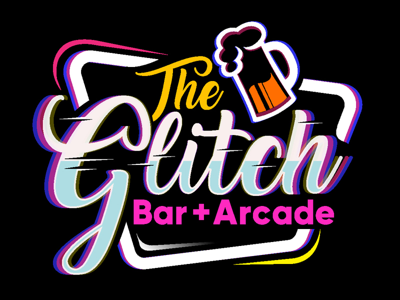 The Glitch Bar + Arcade logo design by DreamLogoDesign