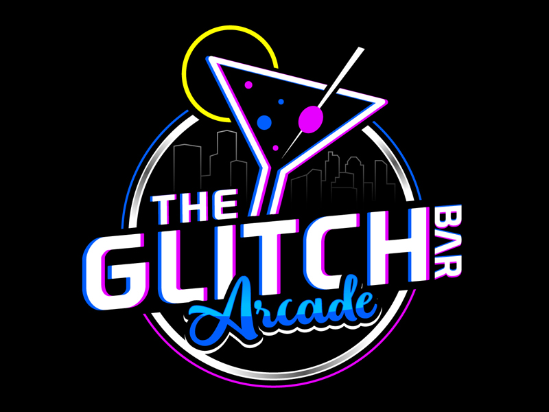 The Glitch Bar + Arcade logo design by DreamLogoDesign