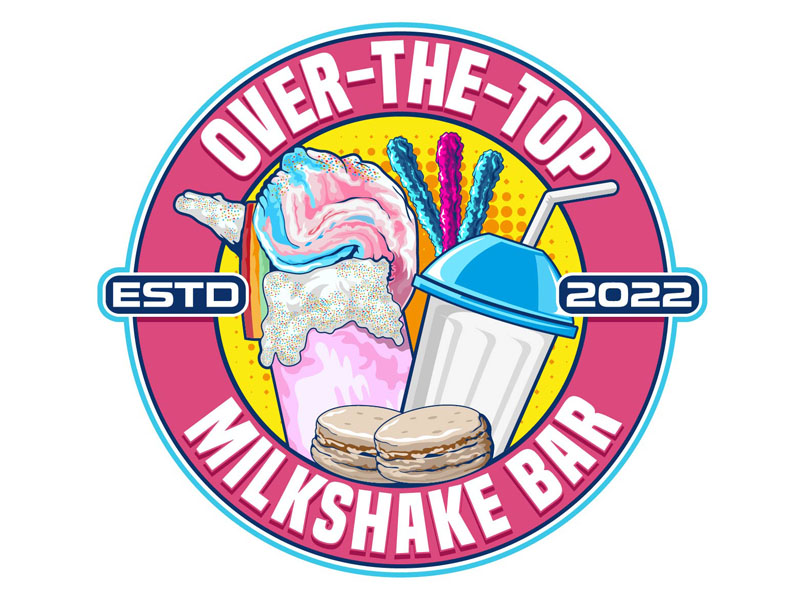 Over-the-Top Milkshake Bar logo design by DreamLogoDesign