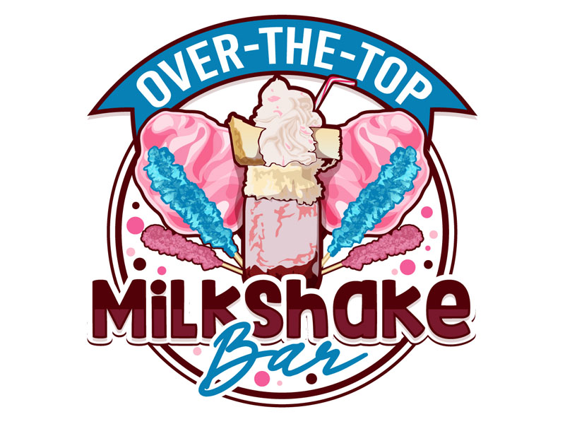 Over-the-Top Milkshake Bar logo design by DreamLogoDesign