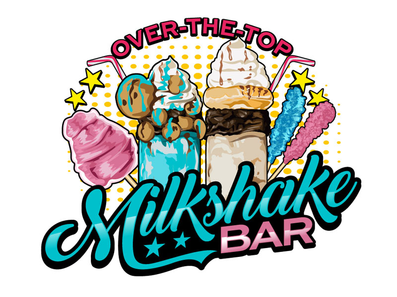 Over-the-Top Milkshake Bar logo design by DreamLogoDesign