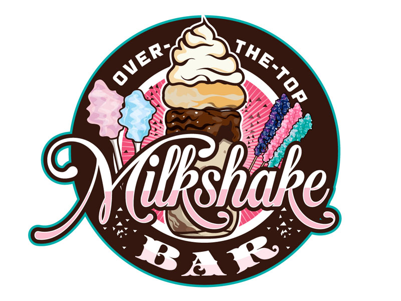 Over-the-Top Milkshake Bar logo design by DreamLogoDesign