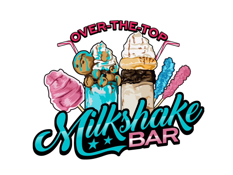 Over-the-Top Milkshake Bar logo design by DreamLogoDesign