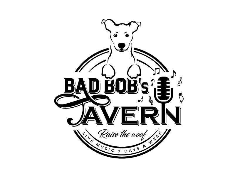 Bad Bob's Tavern - bar logo for tshirt logo design by MonkDesign