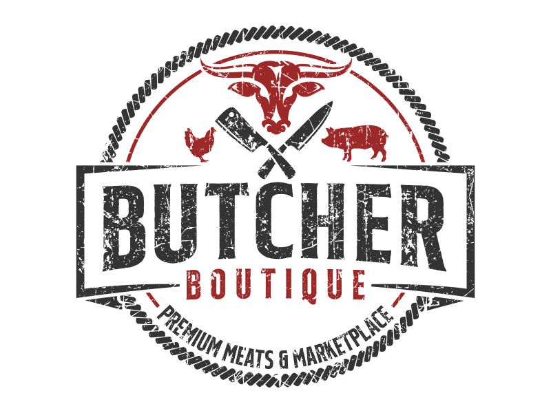 Butcher Boutique Premium Meats & Marketplace Logo Design