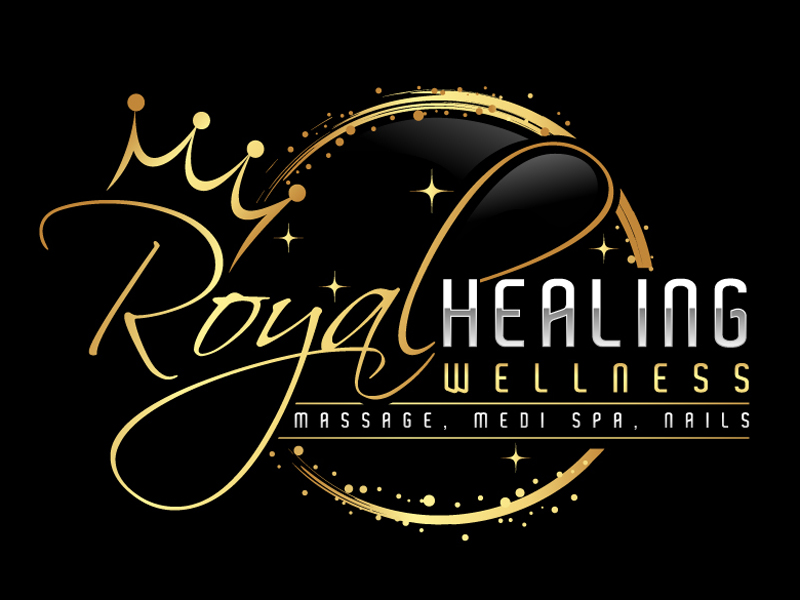 Royal Healing Wellness Massage, Medi Spa, Nails logo design by DreamLogoDesign