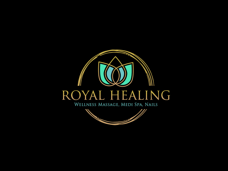 Royal Healing Wellness Massage, Medi Spa, Nails logo design by DADA007