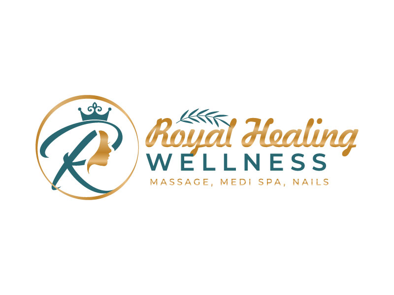 Royal Healing Wellness Massage, Medi Spa, Nails logo design by M Fariid