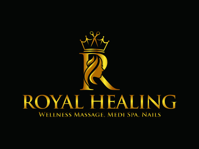 Royal Healing Wellness Massage, Medi Spa, Nails logo design by Lewung