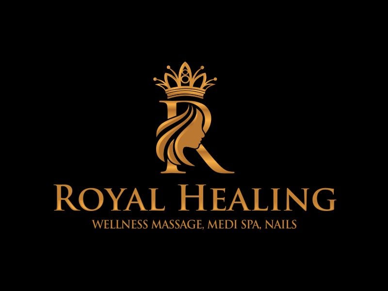 Royal Healing Wellness Massage, Medi Spa, Nails logo design by paundra