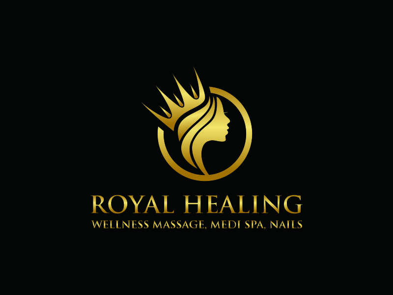 Royal Healing Wellness Massage, Medi Spa, Nails logo design by azizah