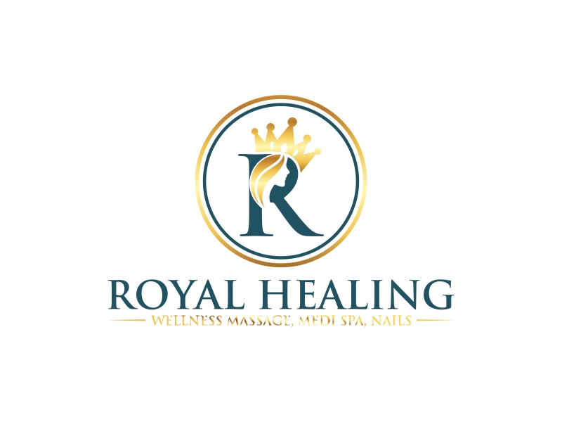 Royal Healing Wellness Massage, Medi Spa, Nails logo design by luckyprasetyo