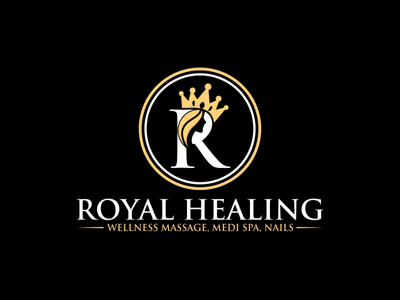 Royal Healing Wellness Massage, Medi Spa, Nails logo design by luckyprasetyo