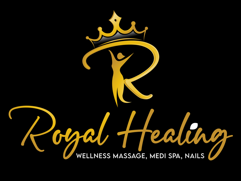 Royal Healing Wellness Massage, Medi Spa, Nails logo design by DreamLogoDesign