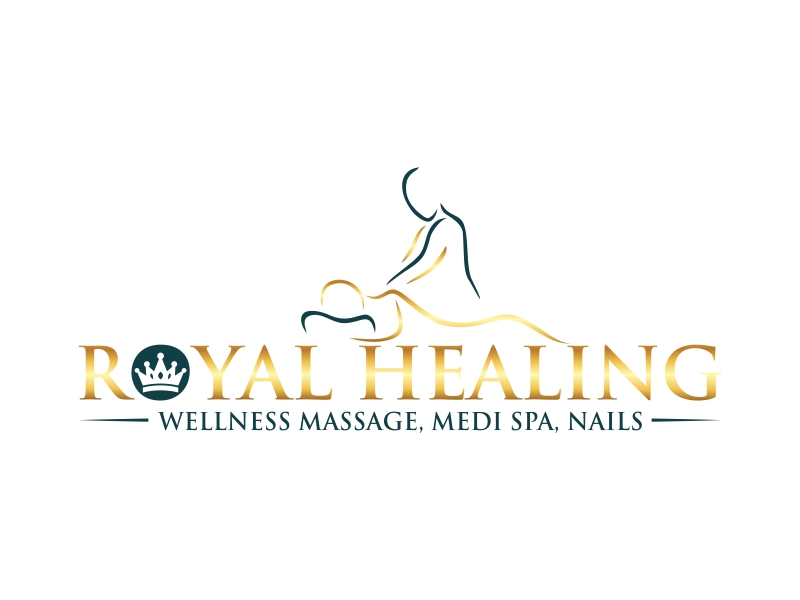 Royal Healing Wellness Massage, Medi Spa, Nails logo design by luckyprasetyo