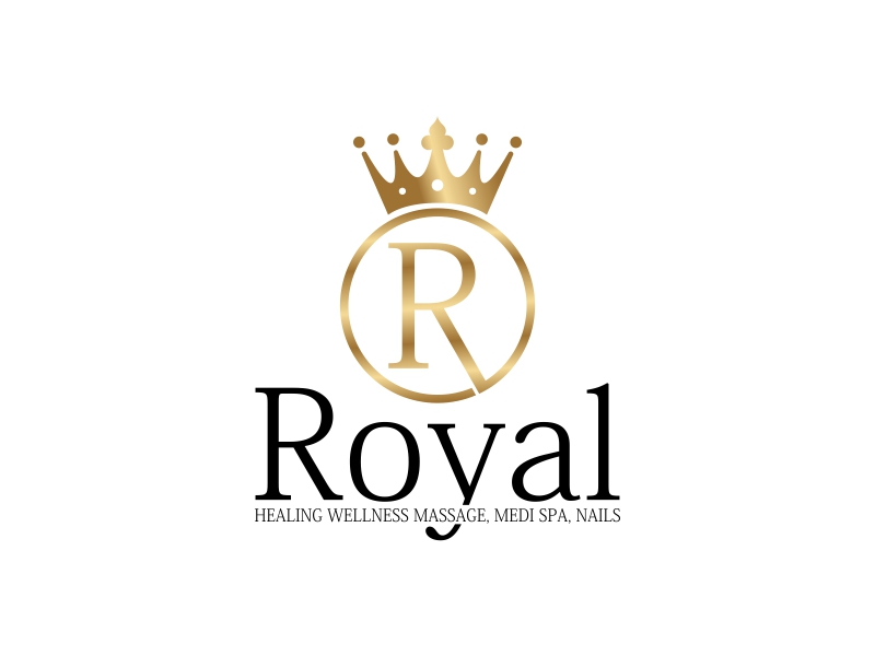 Royal Healing Wellness Massage, Medi Spa, Nails logo design by luckyprasetyo