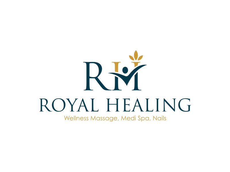 Royal Healing Wellness Massage, Medi Spa, Nails logo design by lintinganarto