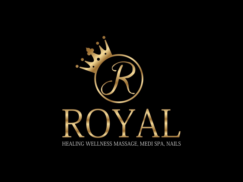 Royal Healing Wellness Massage, Medi Spa, Nails logo design by luckyprasetyo