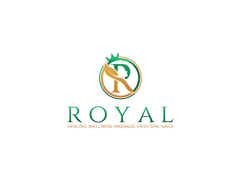 Royal Healing Wellness Massage, Medi Spa, Nails logo design by maya