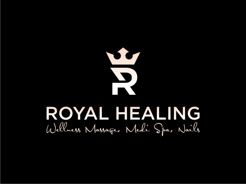 Royal Healing Wellness Massage, Medi Spa, Nails logo design by lintinganarto